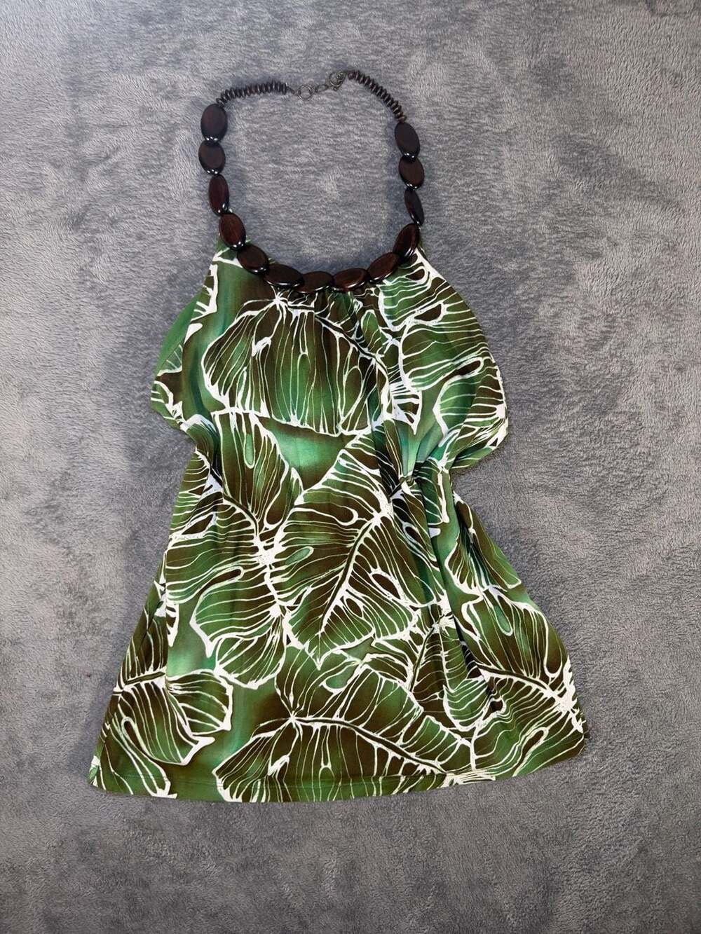 Jones New York Signature Halter Top Size XL Leaf Print Y2K